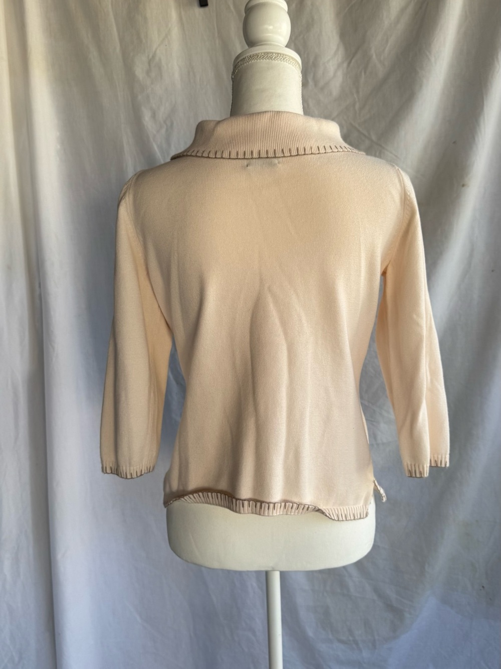 Rafaella Light Peach Cowl Neck Knit Sweater